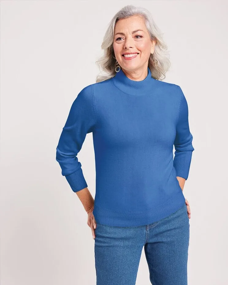 Cashmere-Like Long-Sleeve Sweater