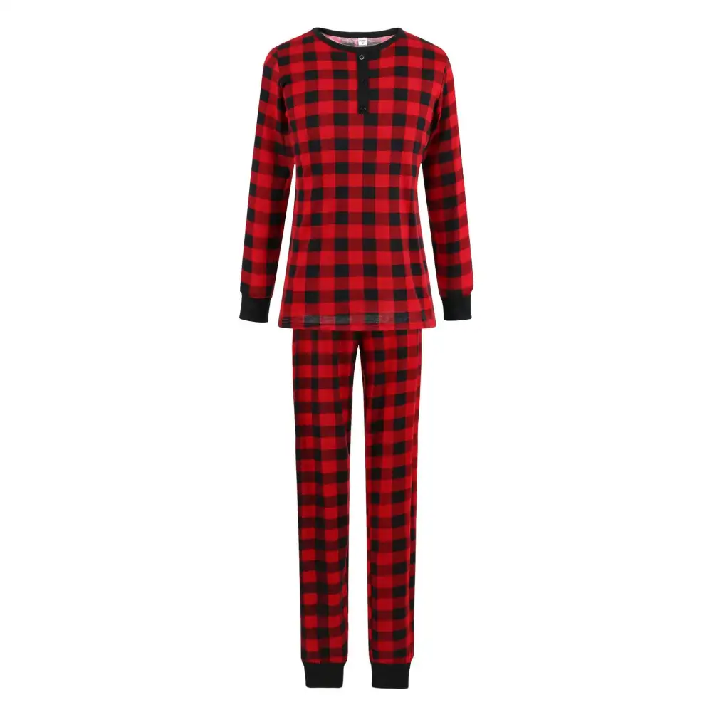 Christmas Black-Red Plaid Family Matching Pajamas Set (with Pet Dog Clothes)