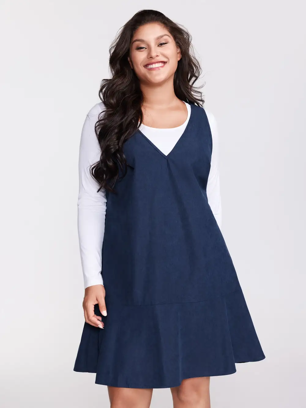 Corduroy Overall A-Line Adjustable Mini Dress
