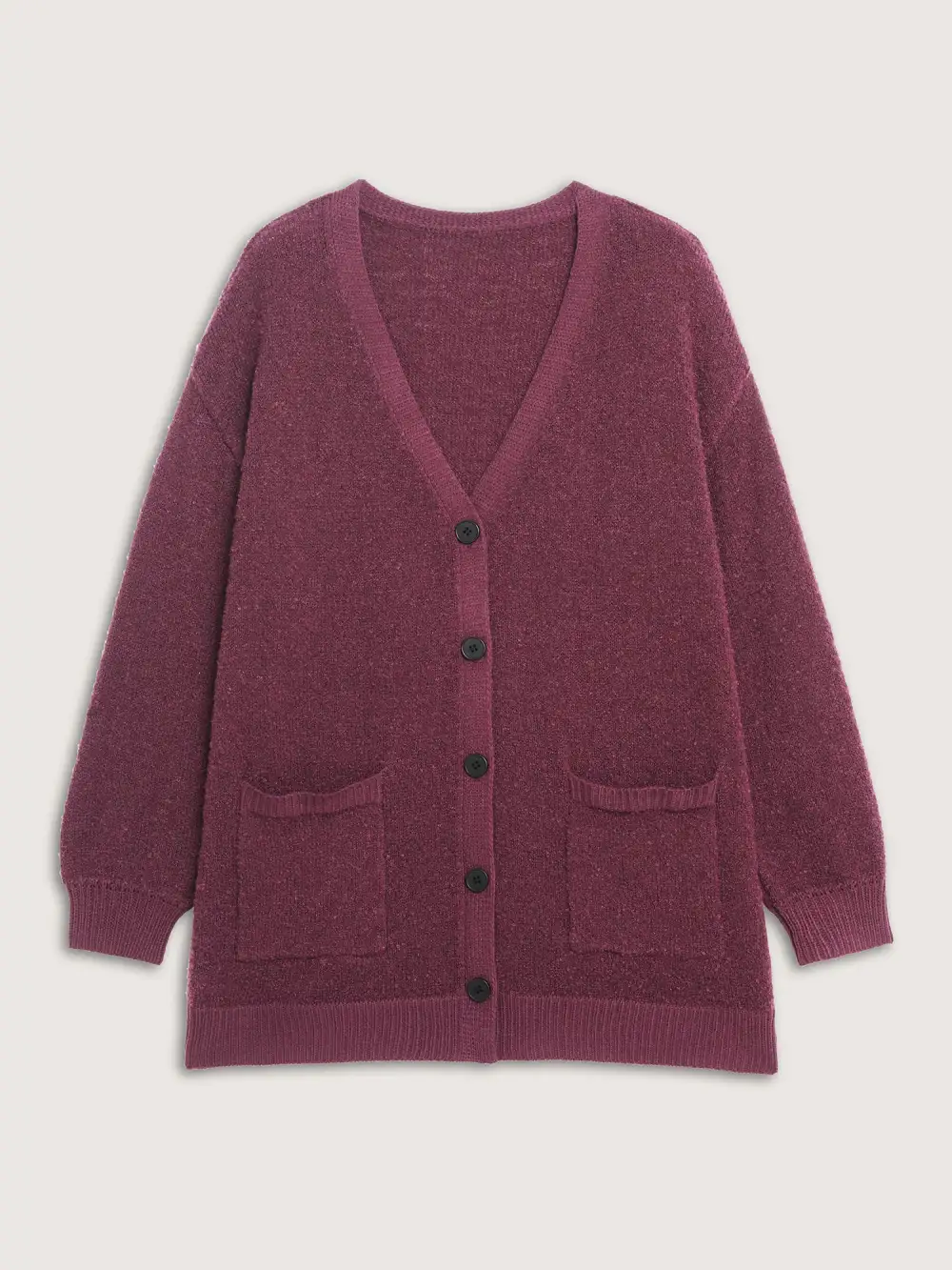 Textured Button Pockets Knit Cardigan