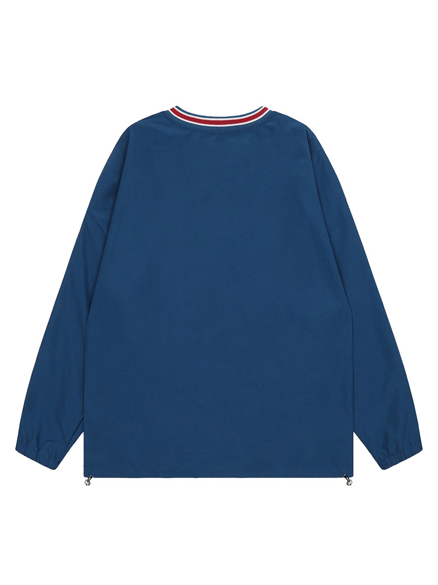 Retro Embroidered Monogrammed V-neck Sweatshirt - 2146
