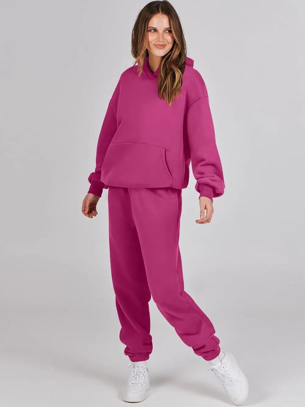 (Clearance Sale $1.99⚡) 2024 Women's Fall Oversized Casual Hoodie Two Piece Sweatshirt Jogging Pants Sweatshirt Set