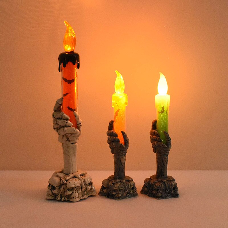 Halloween LED  Skeleton Holding Candle Light Party Haunted House Bar Home Decor Horror Props  Lantern Halloween  Decor  2023