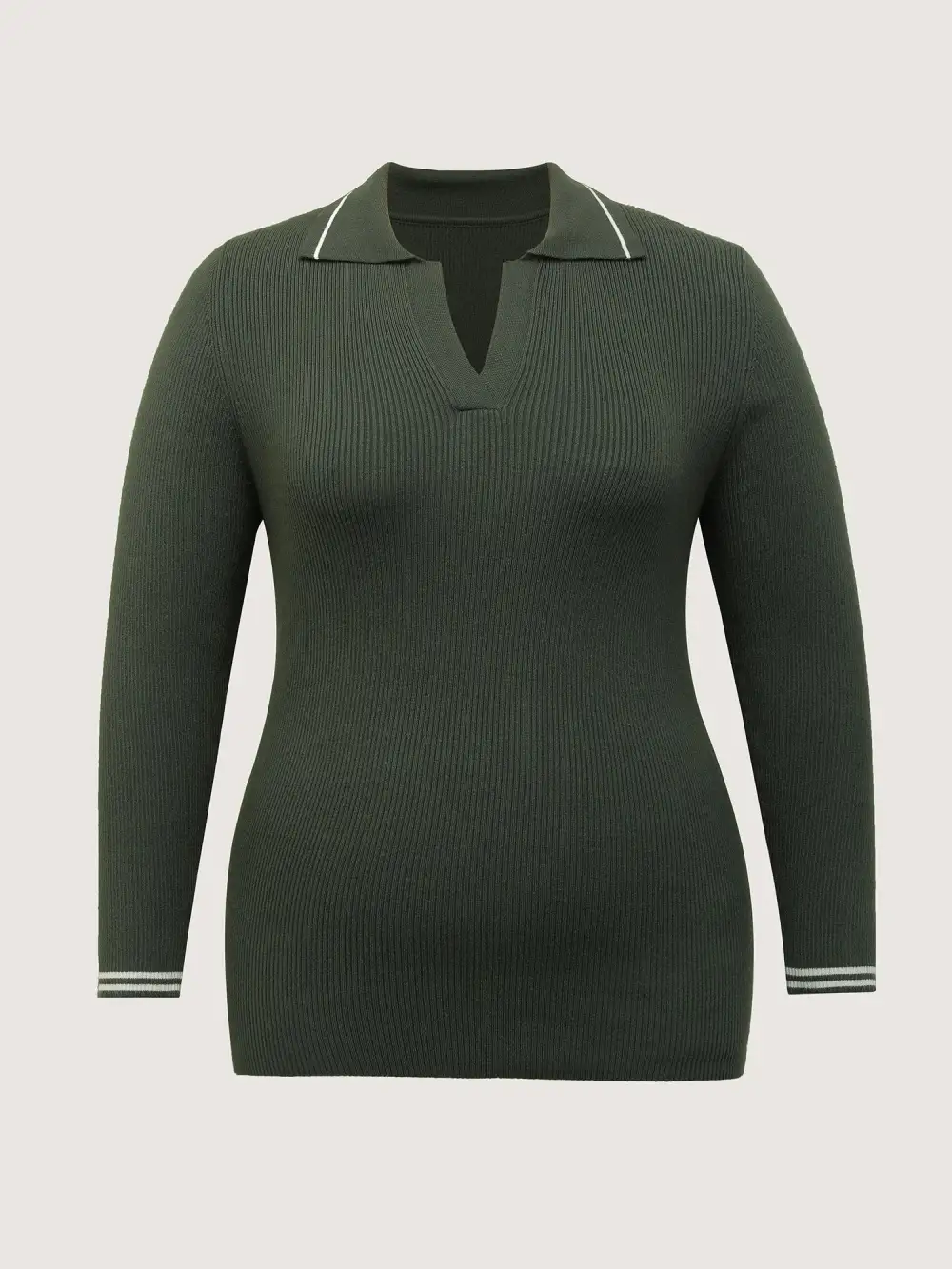 Supersoft Polo Collar Textured Fitted Pullover