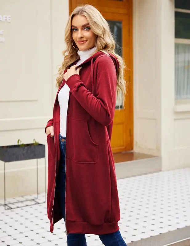 Women's Casual Zip - Up Fleece Hoodie Jacket