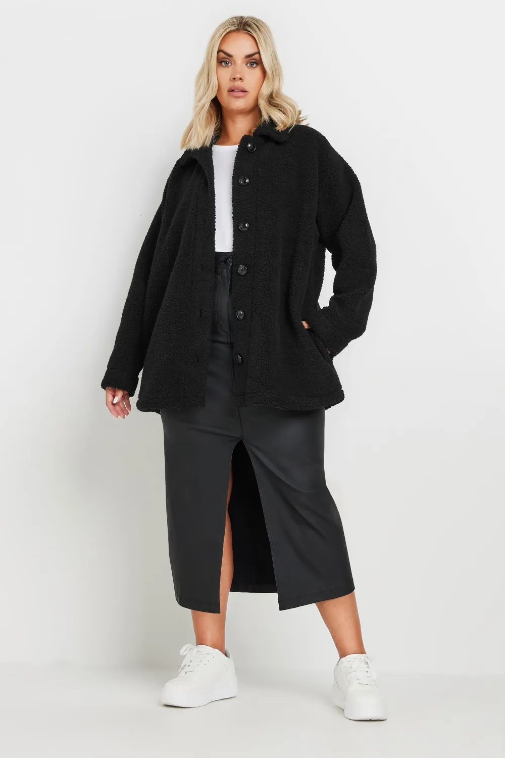 YOURS Curve Black Teddy Fleece Jacket