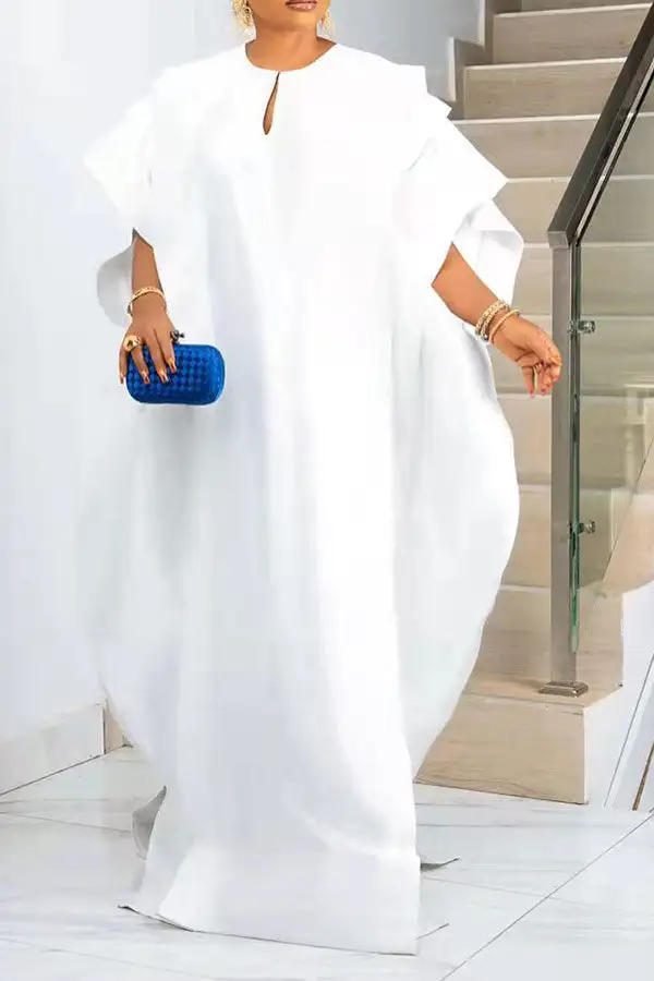  Pleated Dramatic Side Split Maxi Dress