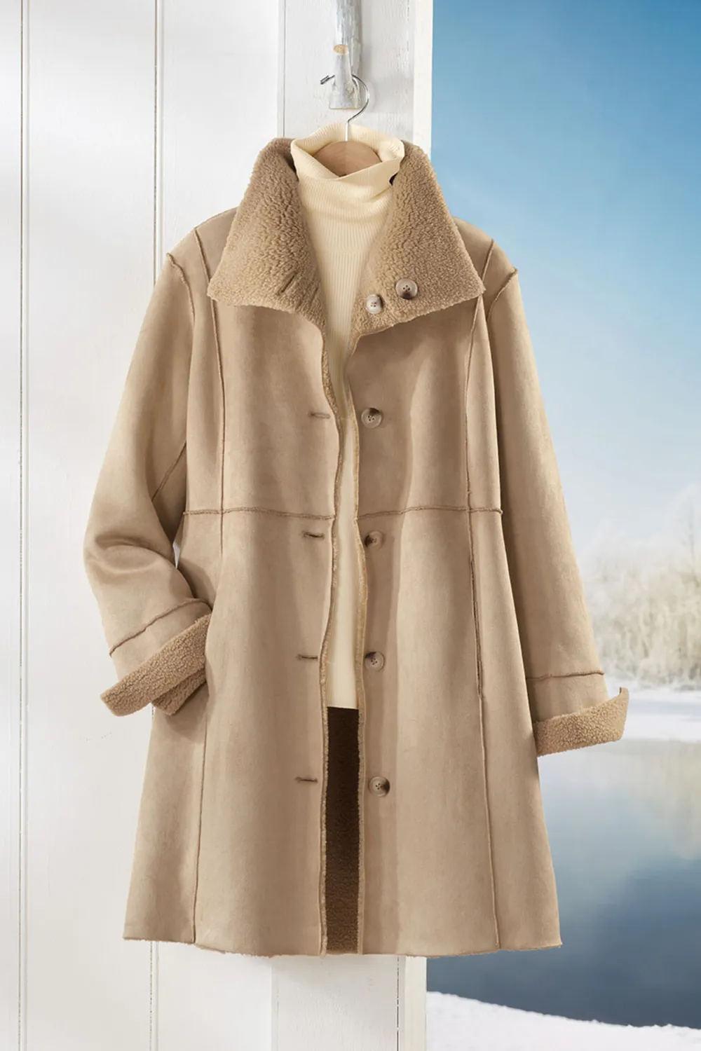 Reversible Faux Shearling Coat