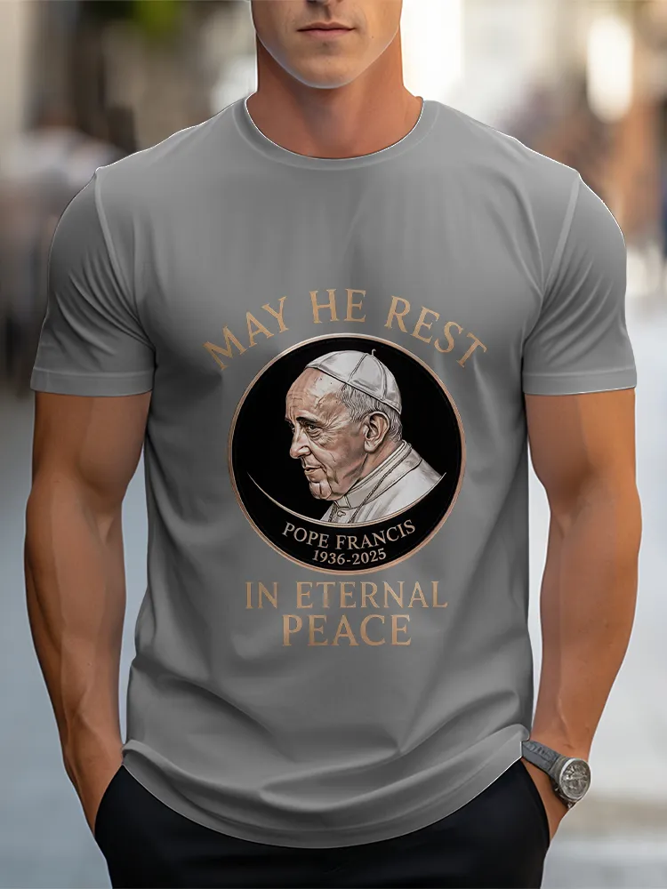 Men'S May He Rest In Eternal Peace Short Sleeve Round Neck Pure Cotton T-Shirt