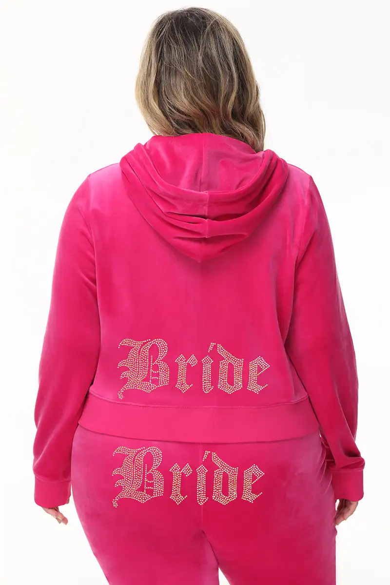 Bride Big Bling Velour Hoodie