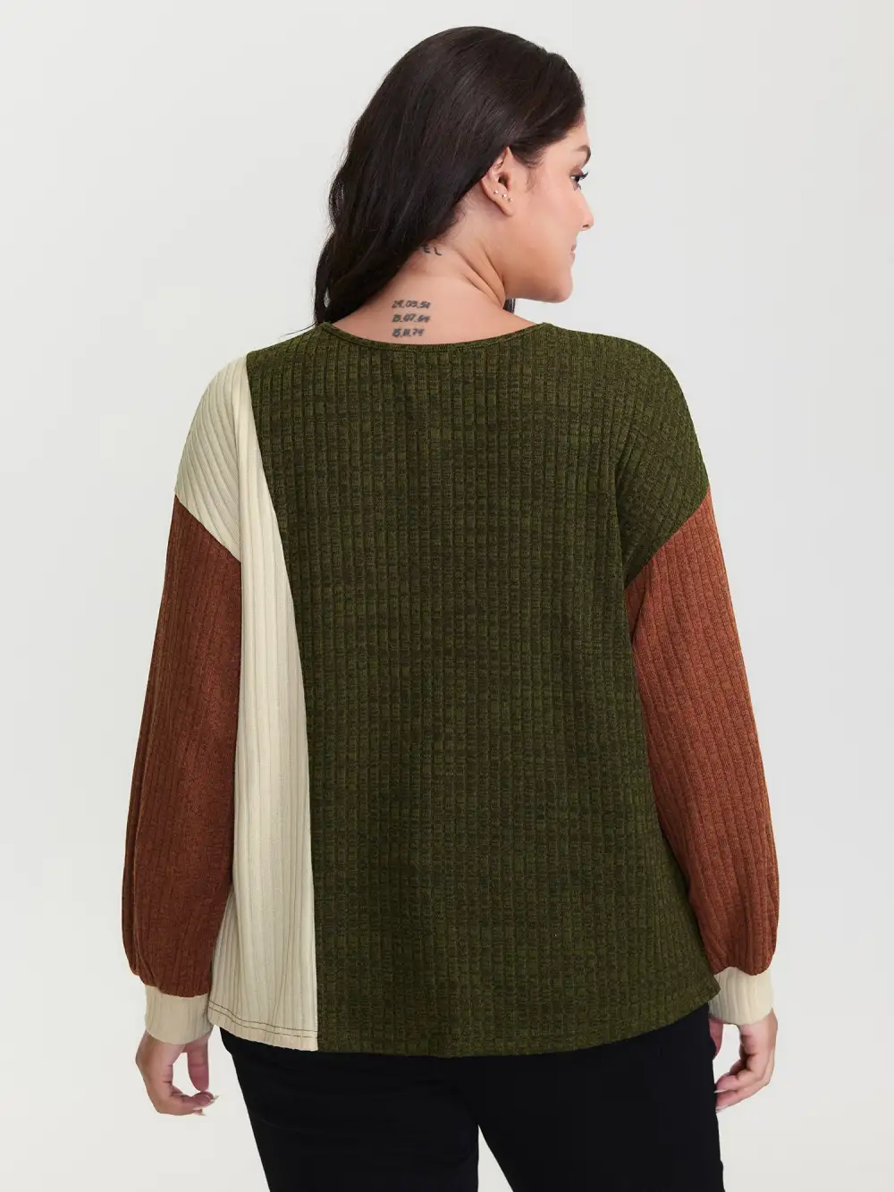 Asymmetrical Colorblock Textured T-Shirt