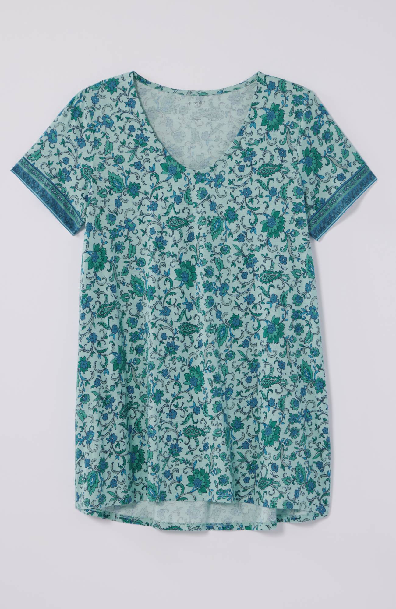 pure jill side-slit elliptical tee
