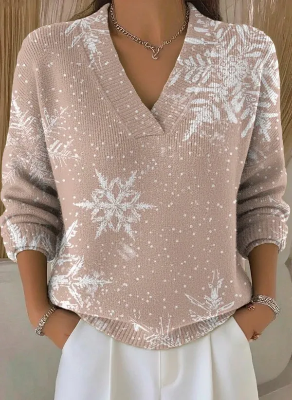 Casual Loose Christmas V Neck Sweater