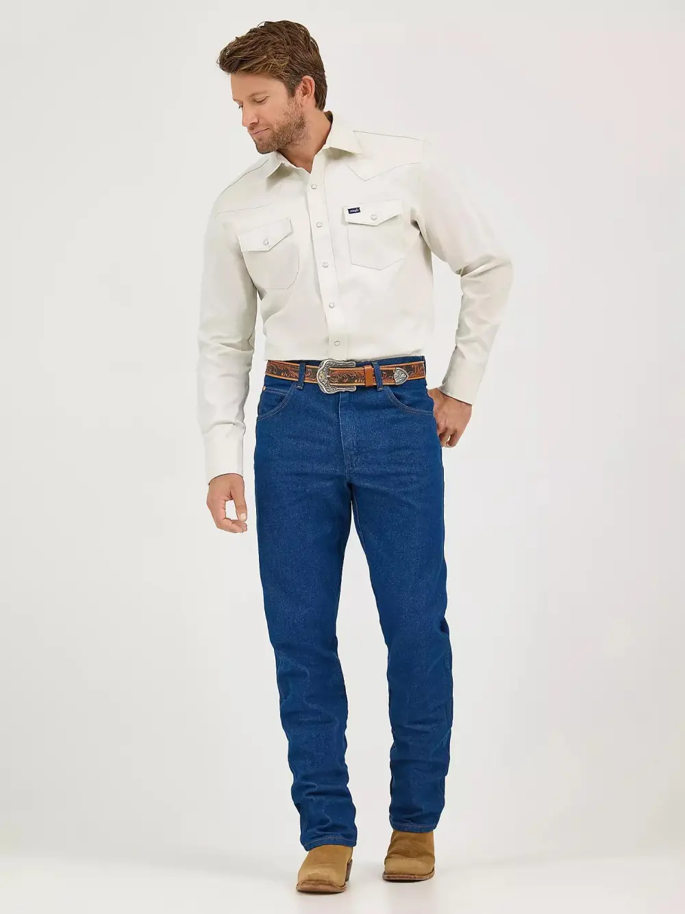 WRANGLER COWBOY CUT RELAXED FIT JEAN IN PREWASHED INDIGO