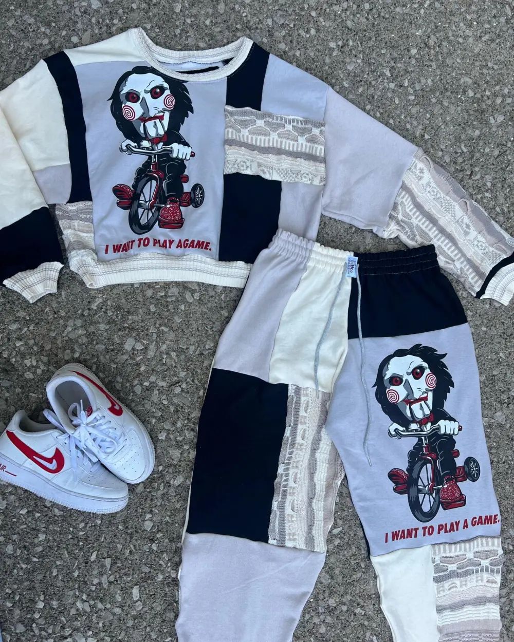 2 piece set tops and bottoms how perfect and cozy piece for your Halloween day