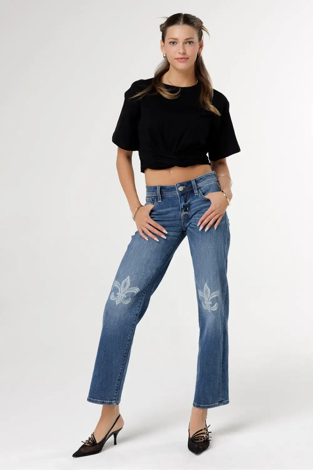 Double Fleur Wide Jeans