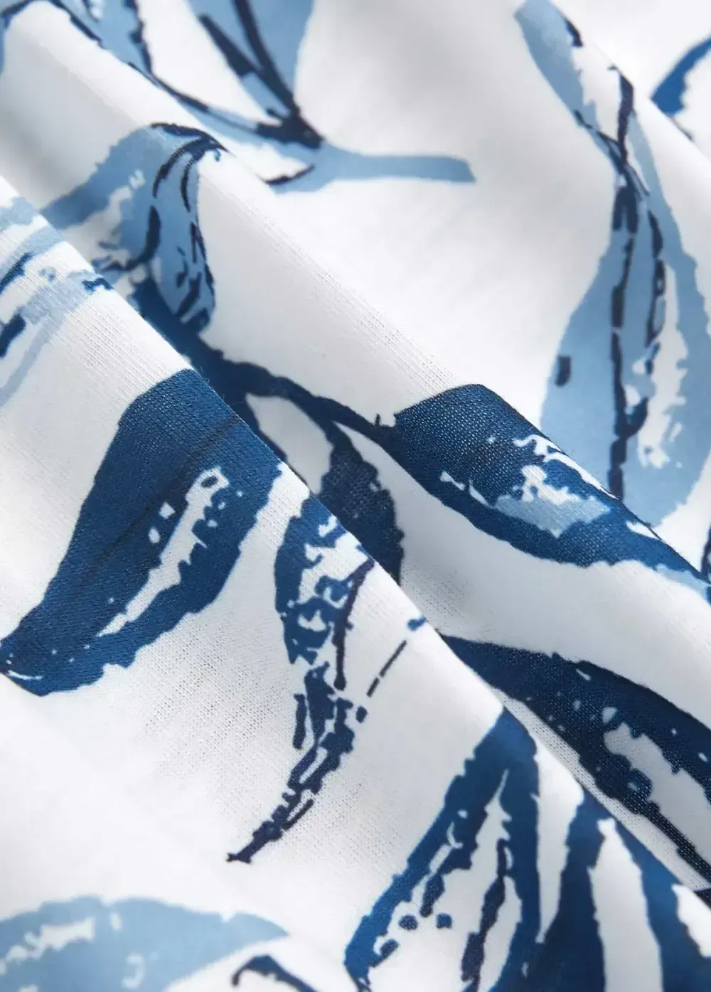 White Leaf Print T Shirt