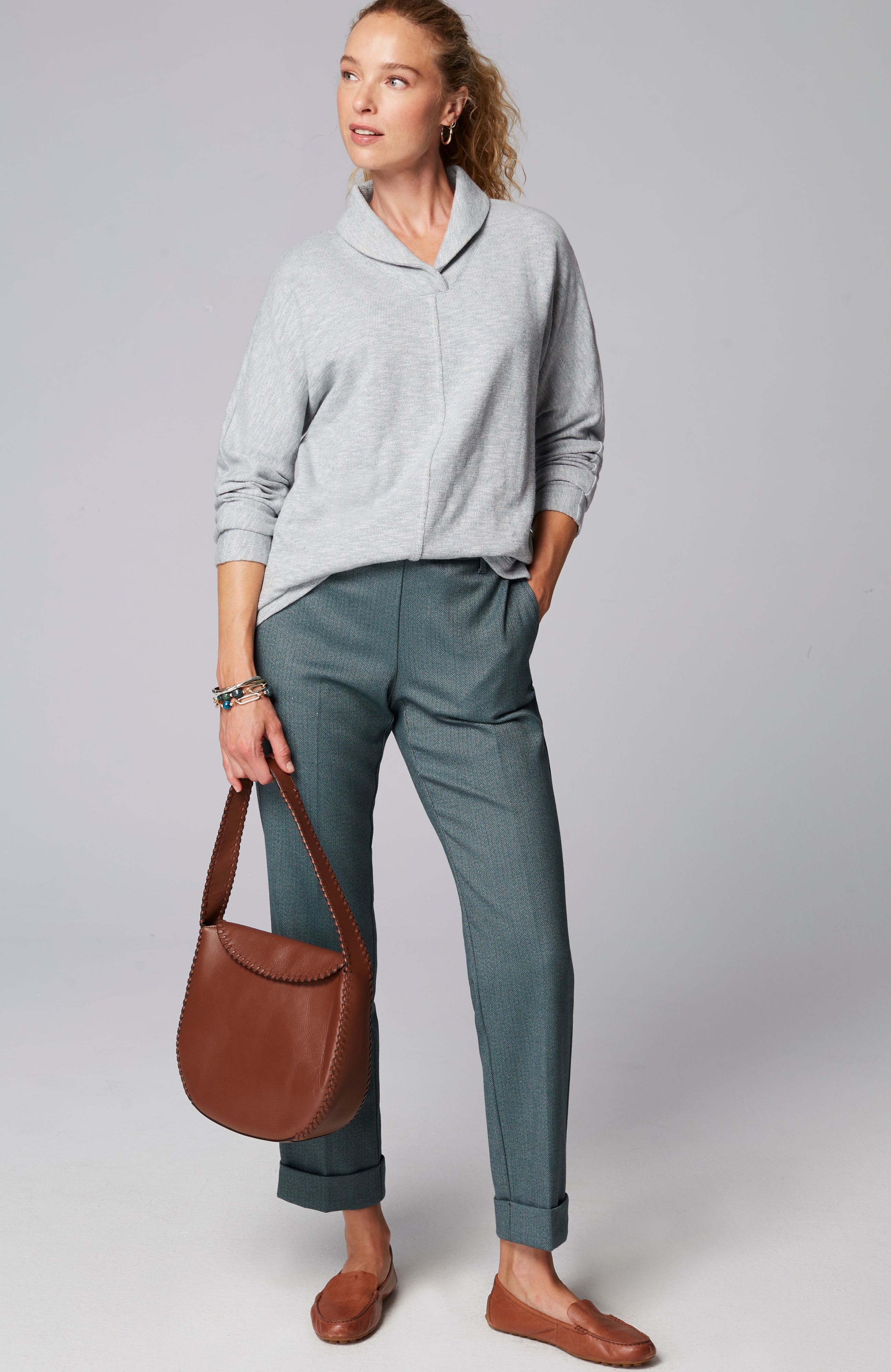 Pure Jill Shawl-Collar Dolman Top