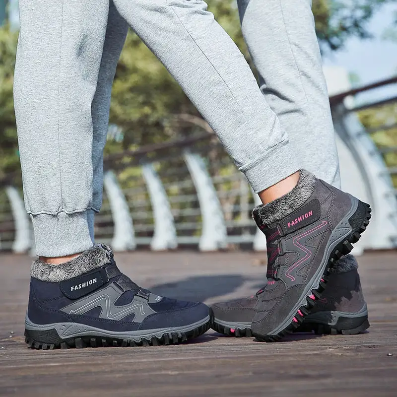 Cilool Plush Waterproof Women Snow Boots  Work Safety Rubber Shoes