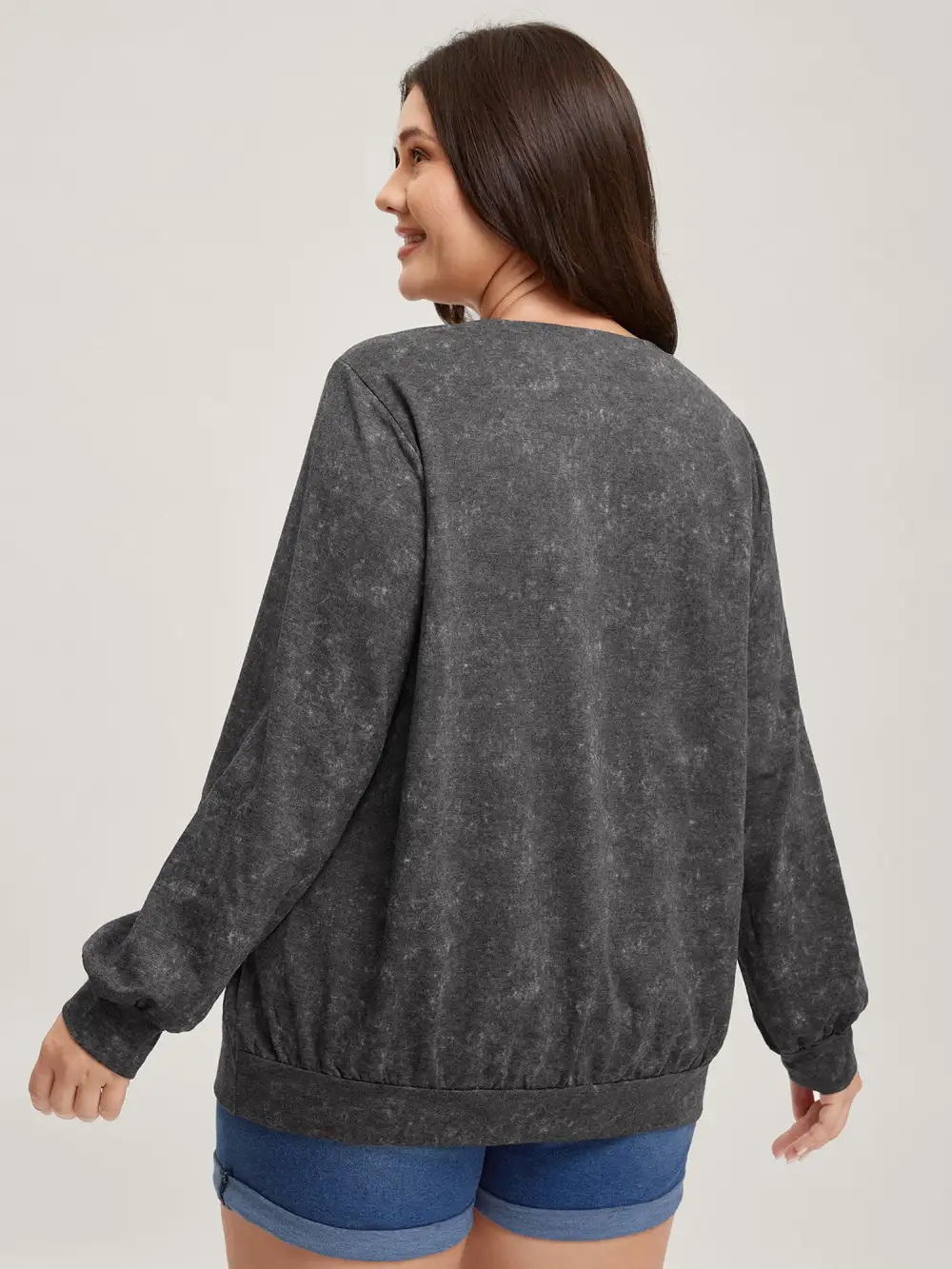 Midnight Cat Stretchy Solid Sweatshirt