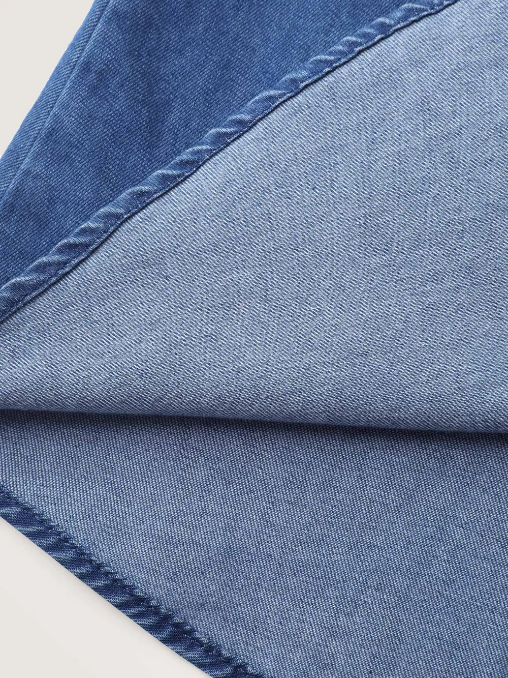 Arc Hem Pockets Denim Top