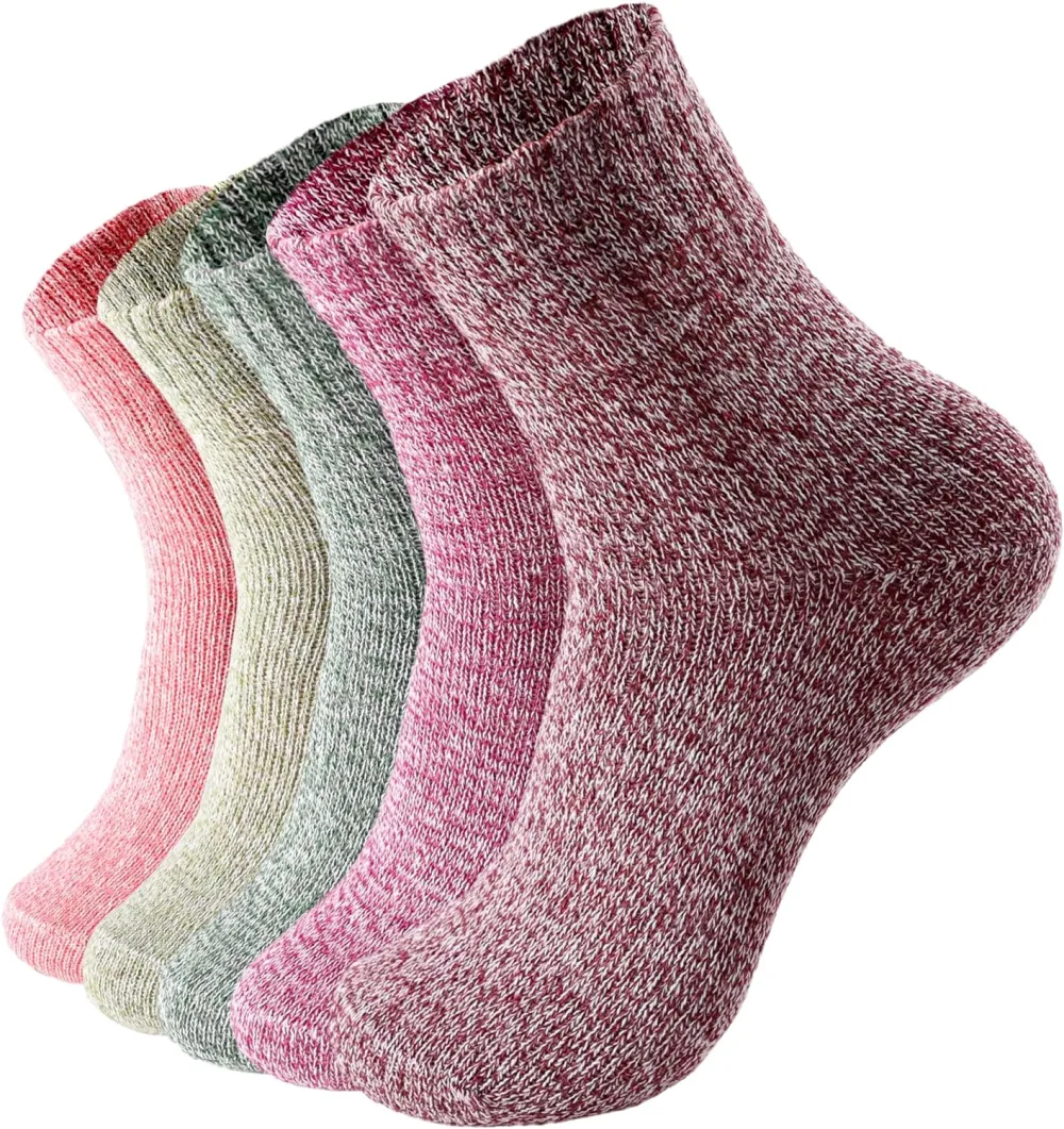Clothirily Wool Socks- Thick Soft Wool Socks for Women, Vintage Warm Womens Wool Socks, Winter Warm Boot Socks for Women Men