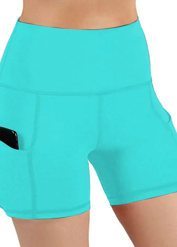 Pocket Detail High Waisted Swim Shorts