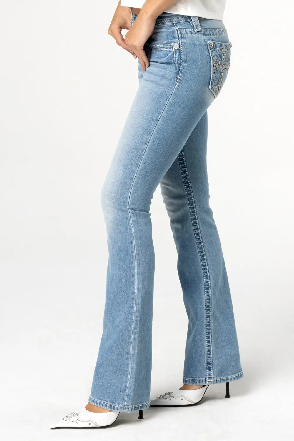 Rebel With A Cross Bootcut Jeans
