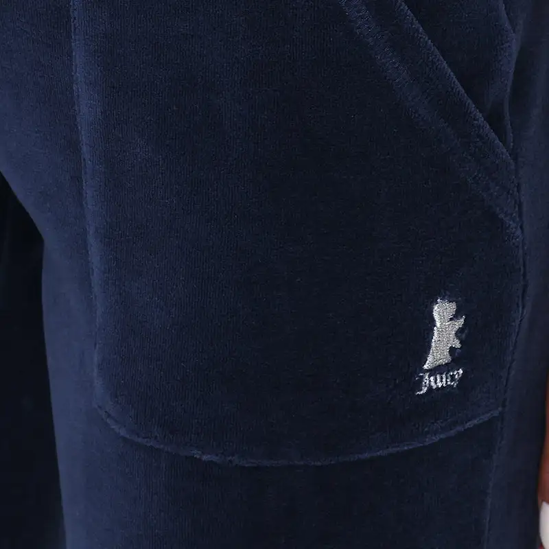 Hollywood Scottie Snap Pocket Cotton Velour Track Pants