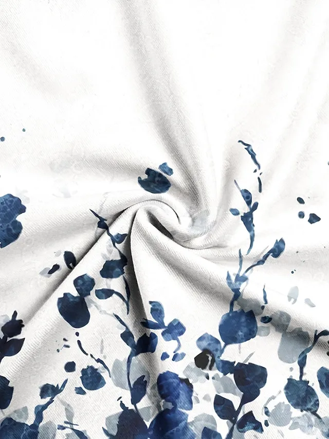 Women's Tank Top Floral Tree Casual Holiday Button Print White Sleeveless Basic V Neck