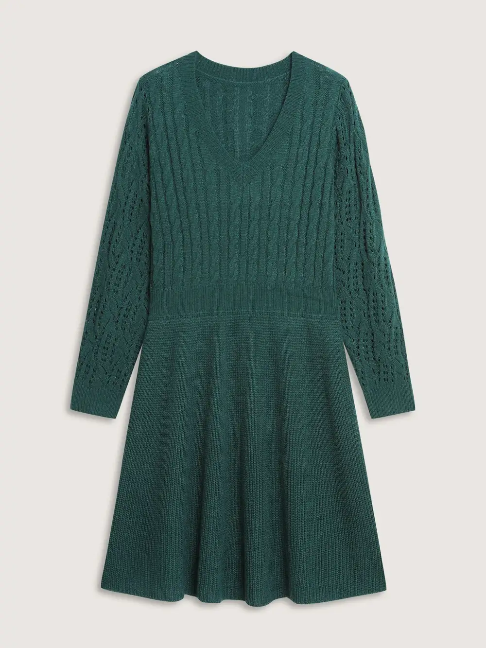 Textured Cut-Out Sleeve Sweater Midi Dress