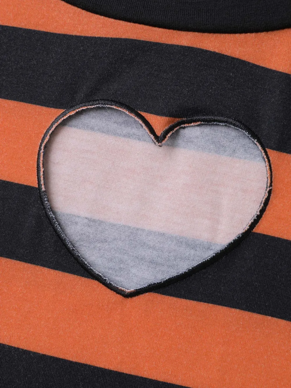Pumpkin Patch Stripe Heart Cut-Out T-Shirt