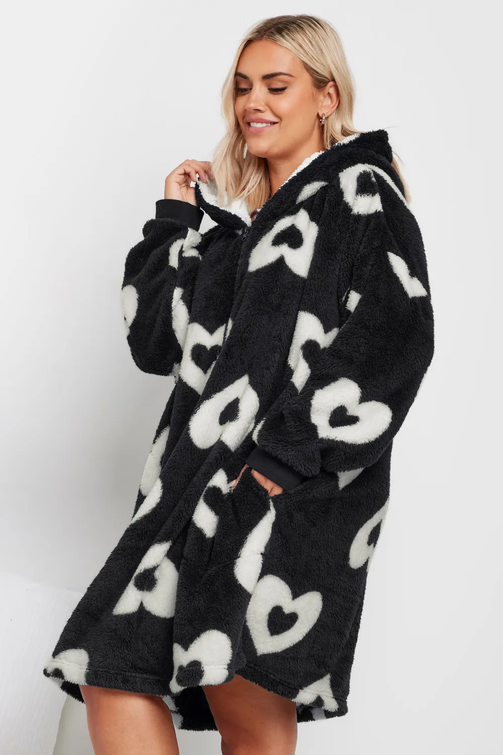 YOURS Curve Grey Moon & Star Oversized Blanket Hoodie