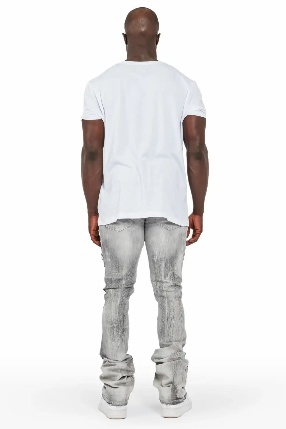 Kale Grey Cargo Stacked Flare Jean