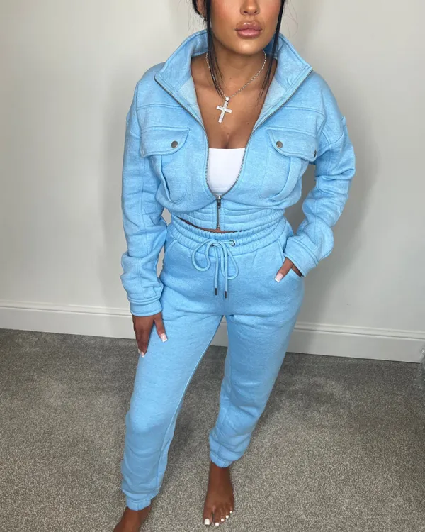 Zip-up slim-fit tracksuit
