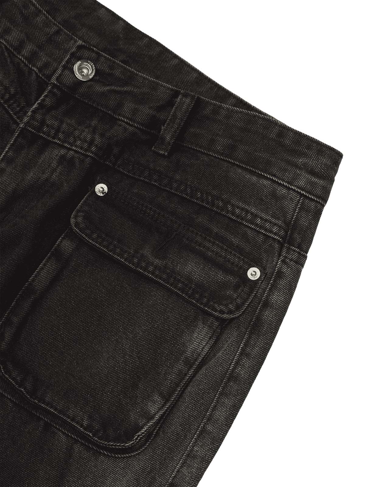 Multi-pocket Zipper Design Washed Hip-Hop Jeans - 2112