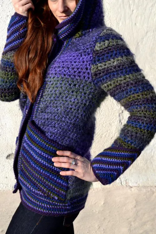 Women Casual Long Sleeve Plus Size Violet Star Outwear