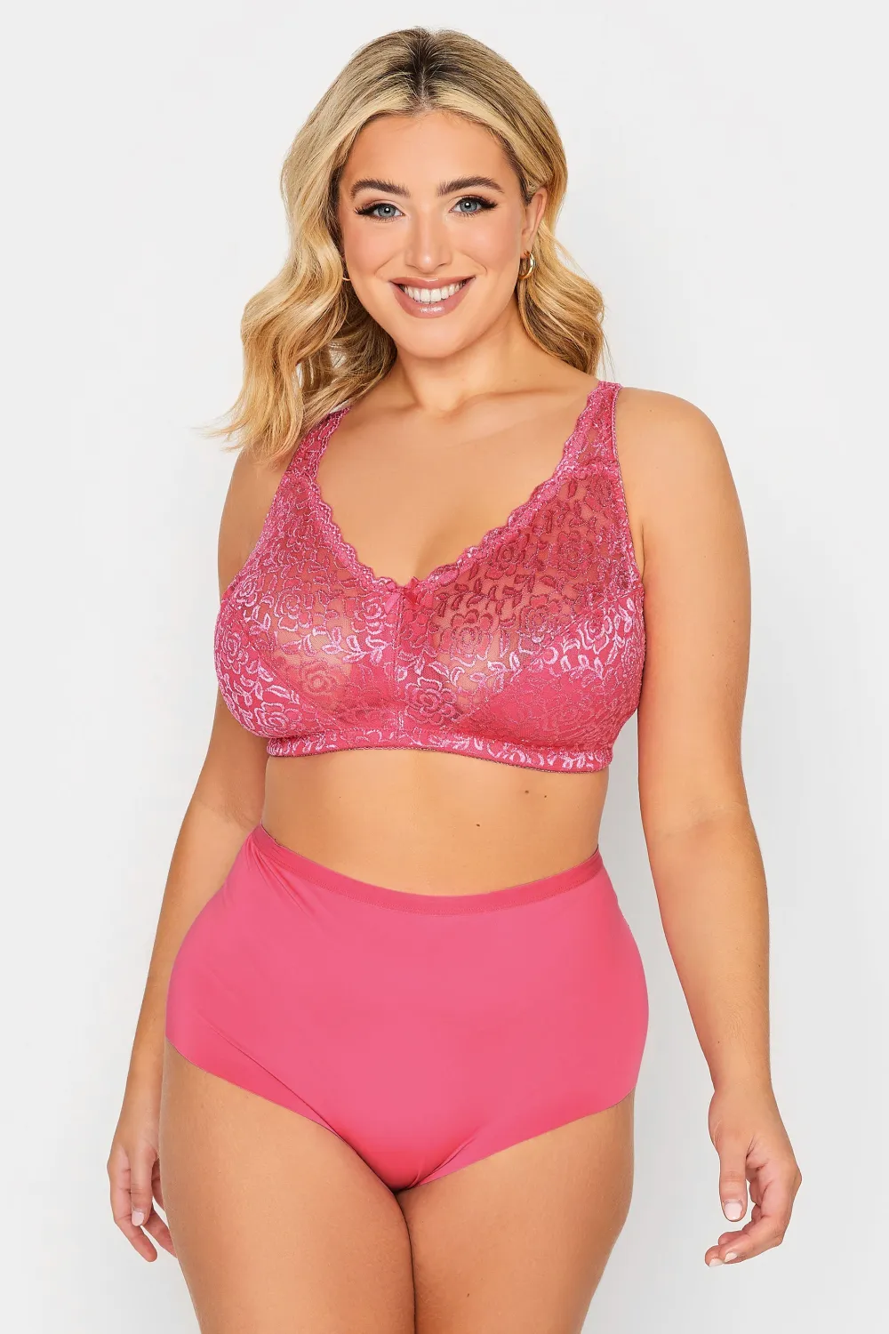YOURS Curve Green Hi Shine Lace Non-Padded Non-Wired Full Cup Bra
