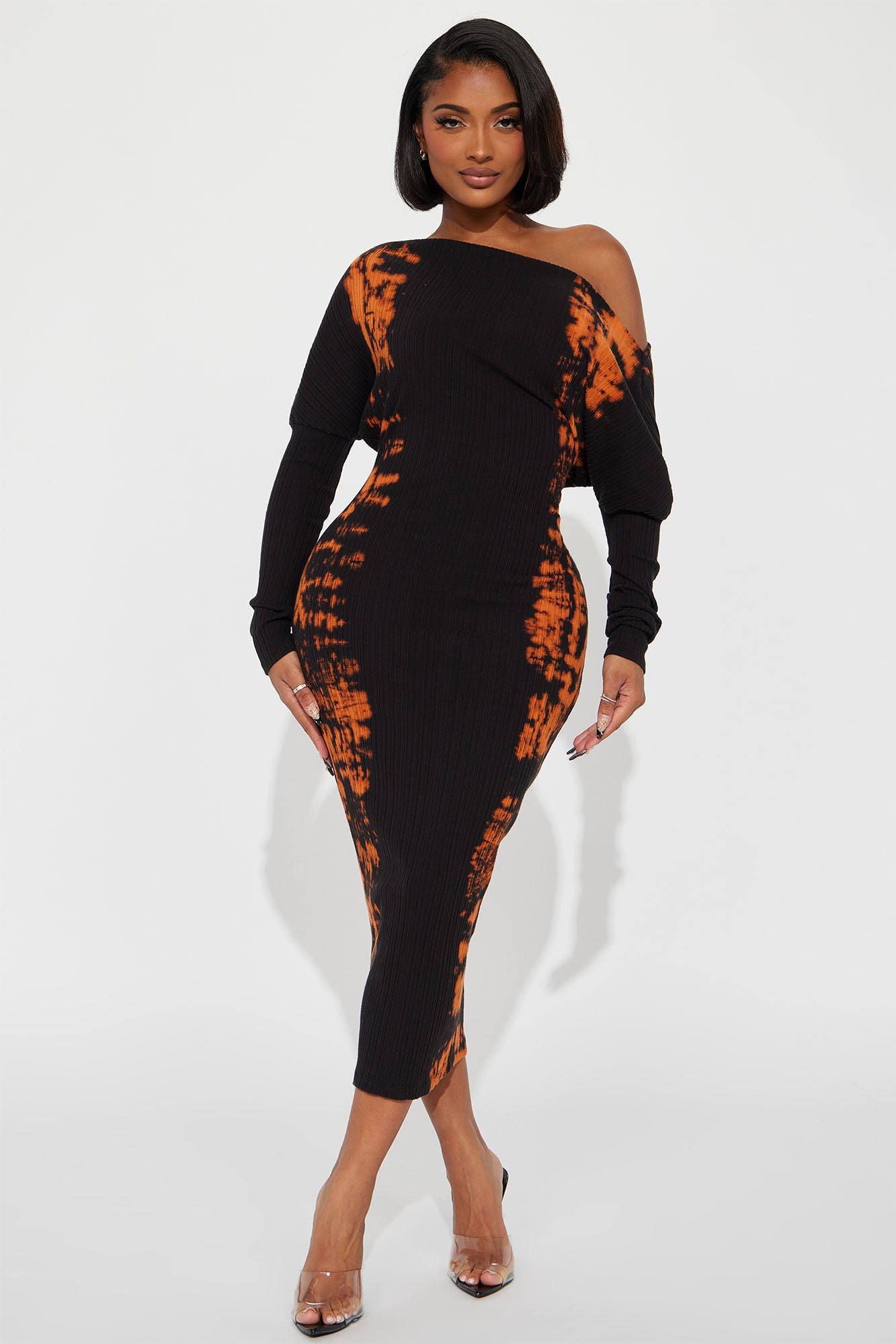 Kendra Midi Dress - Black/combo