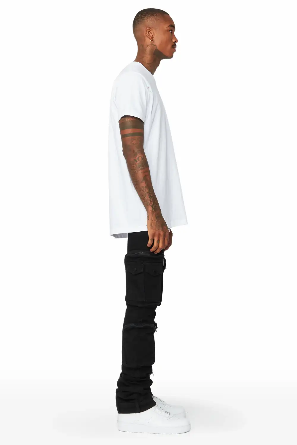 Sutton Black Super Stacked Flare Jean