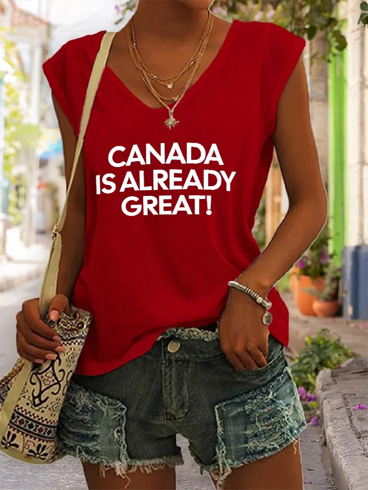 Women's Canada Is Already Great V-neck Vest