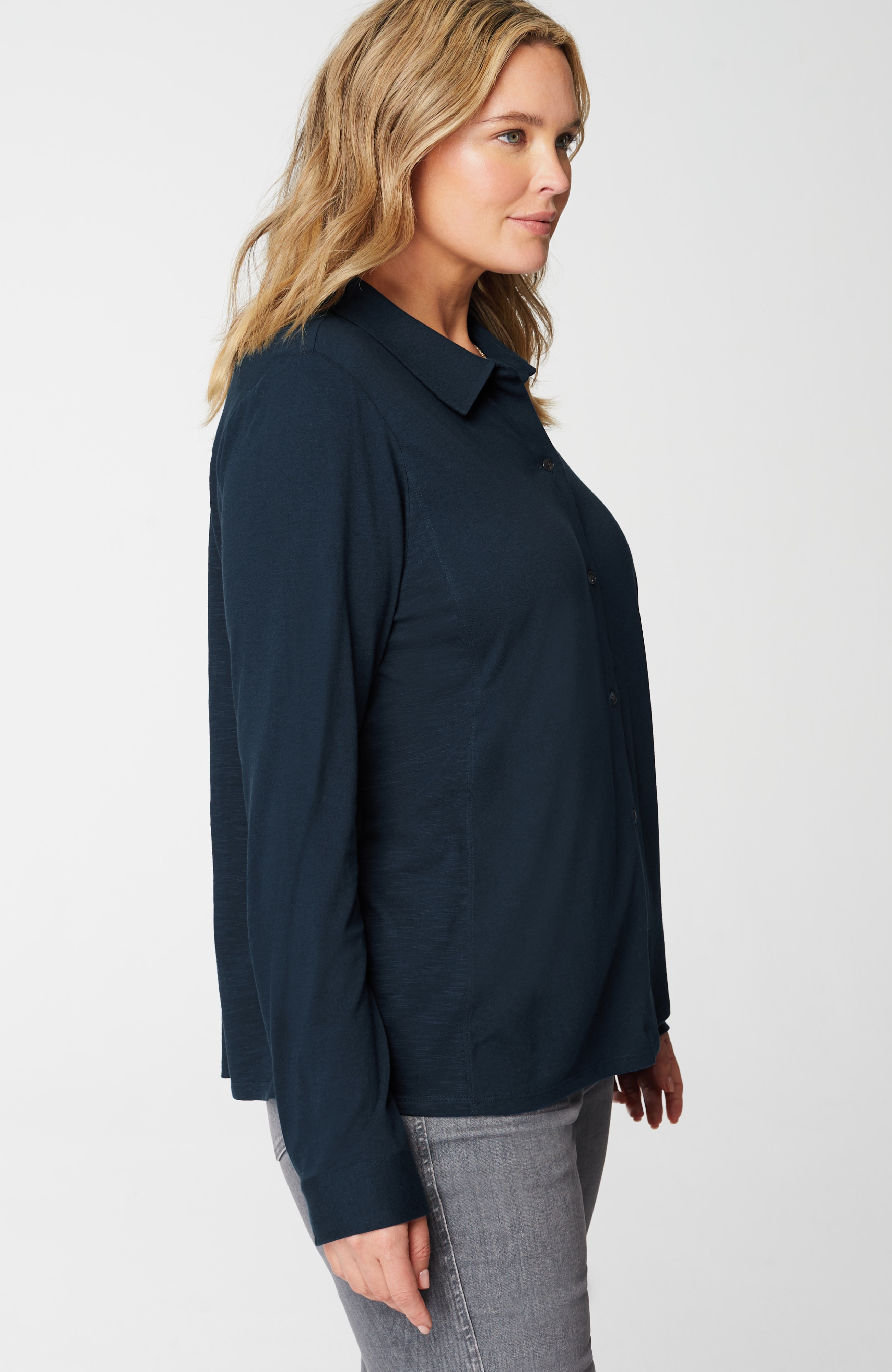 Button-Front Knit Shirt