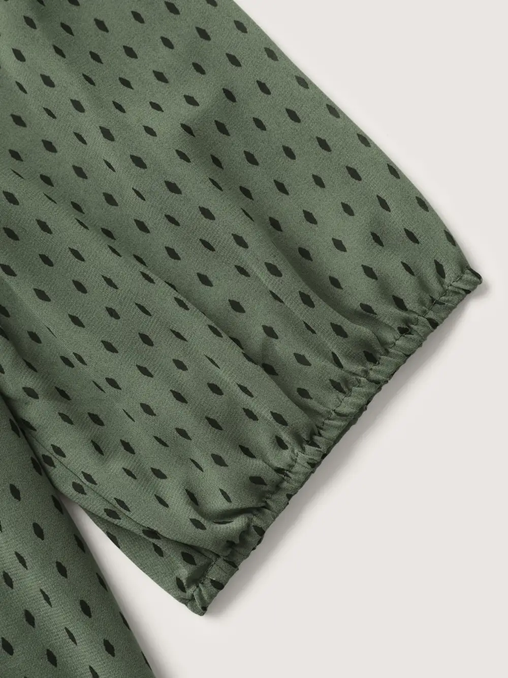 Polka Dots Pin Tuck Button Detail Blouse