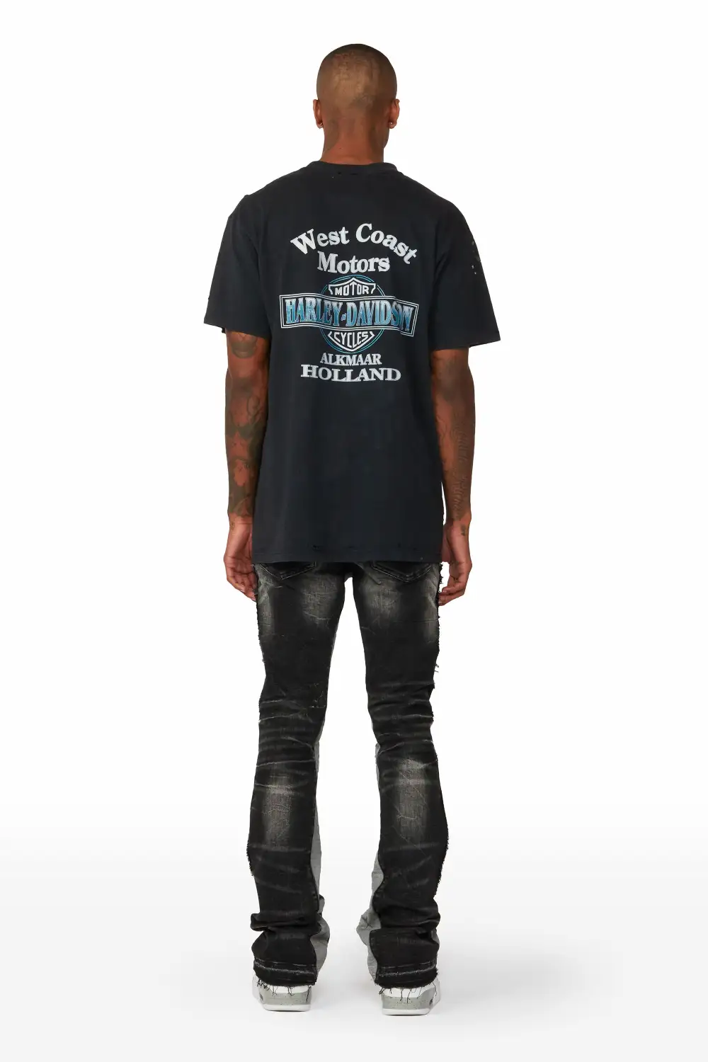 Eugene Stacked Flare Jean-Black