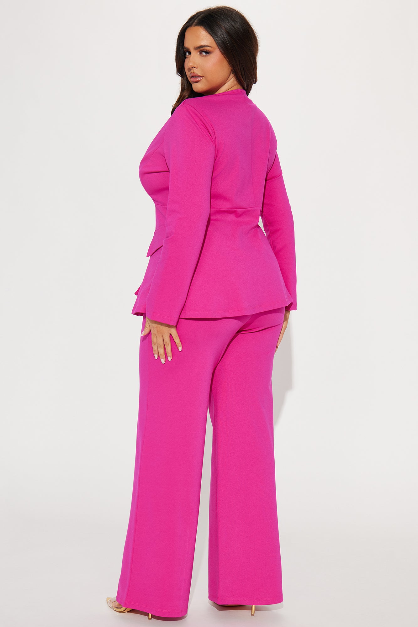 Believe It Blazer Pant Set - Pink