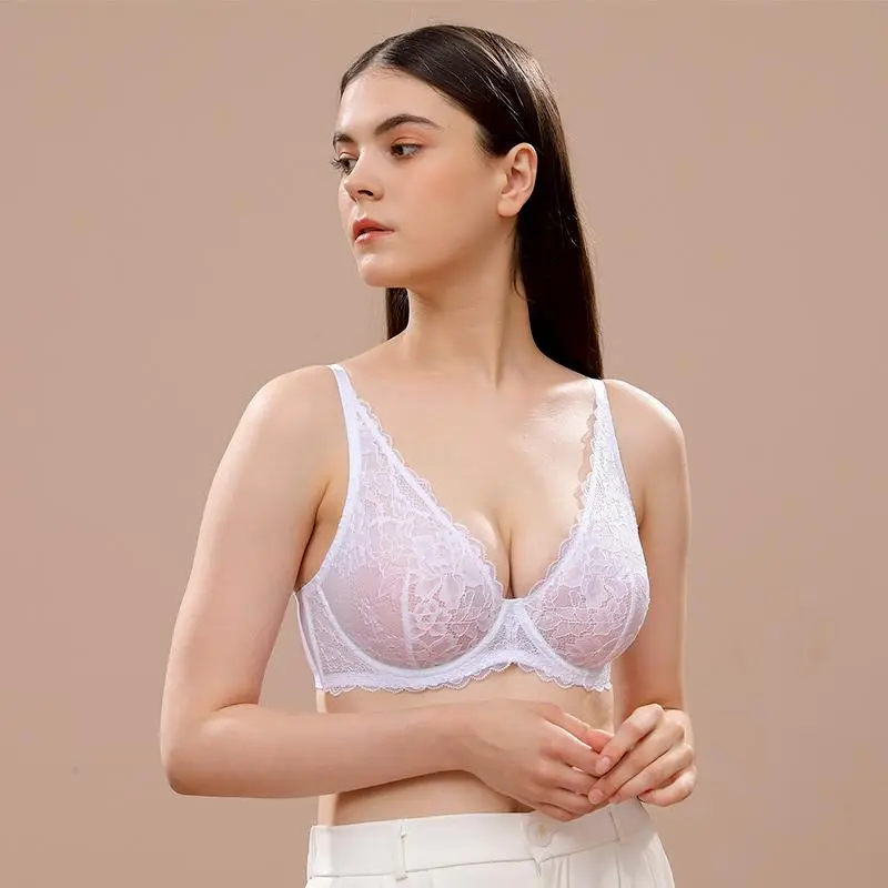 Sexy Sheer Lace Contour Plunge Bra® Support Everyday