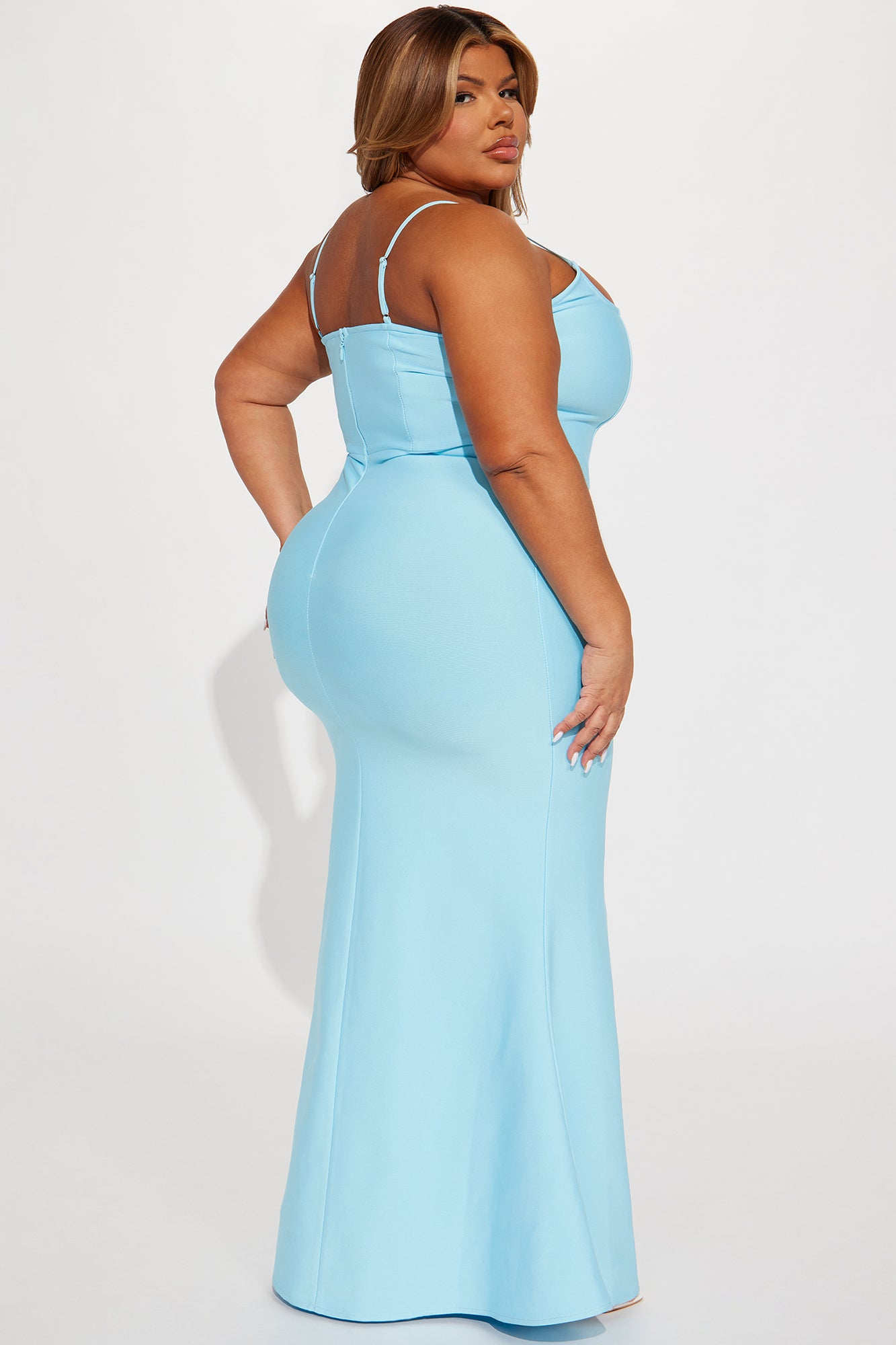 Brenda Bandage Maxi Dress - Light Blue