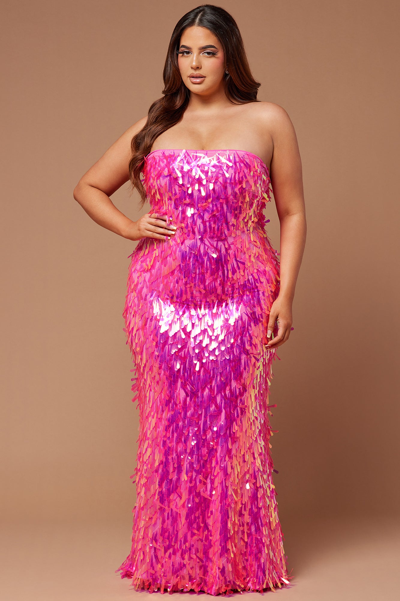 Elle Sequin Gown - Pink