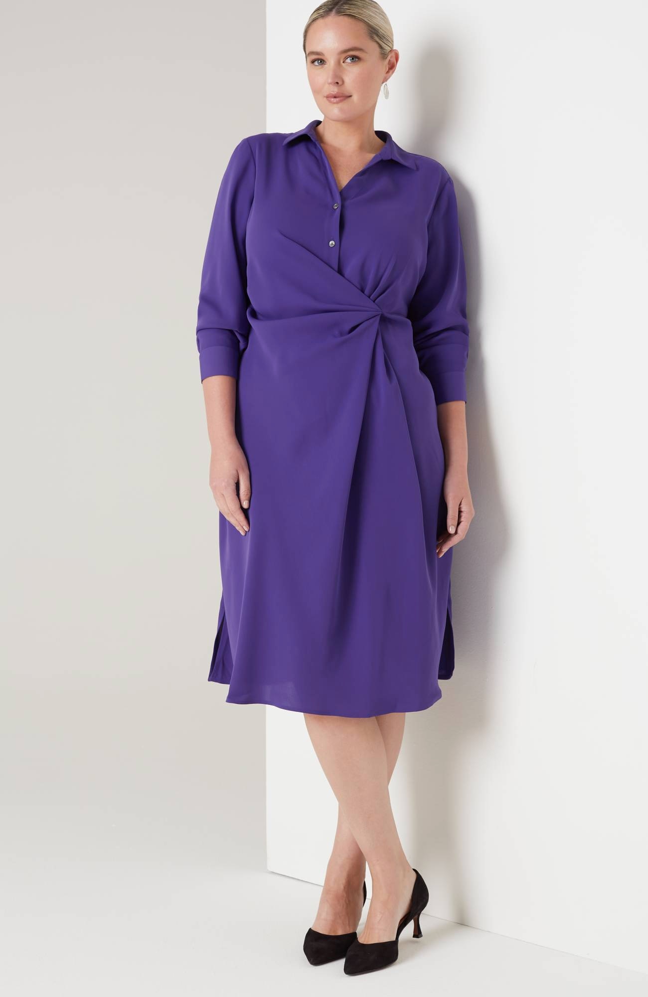 wearever twist-front shirtdress
