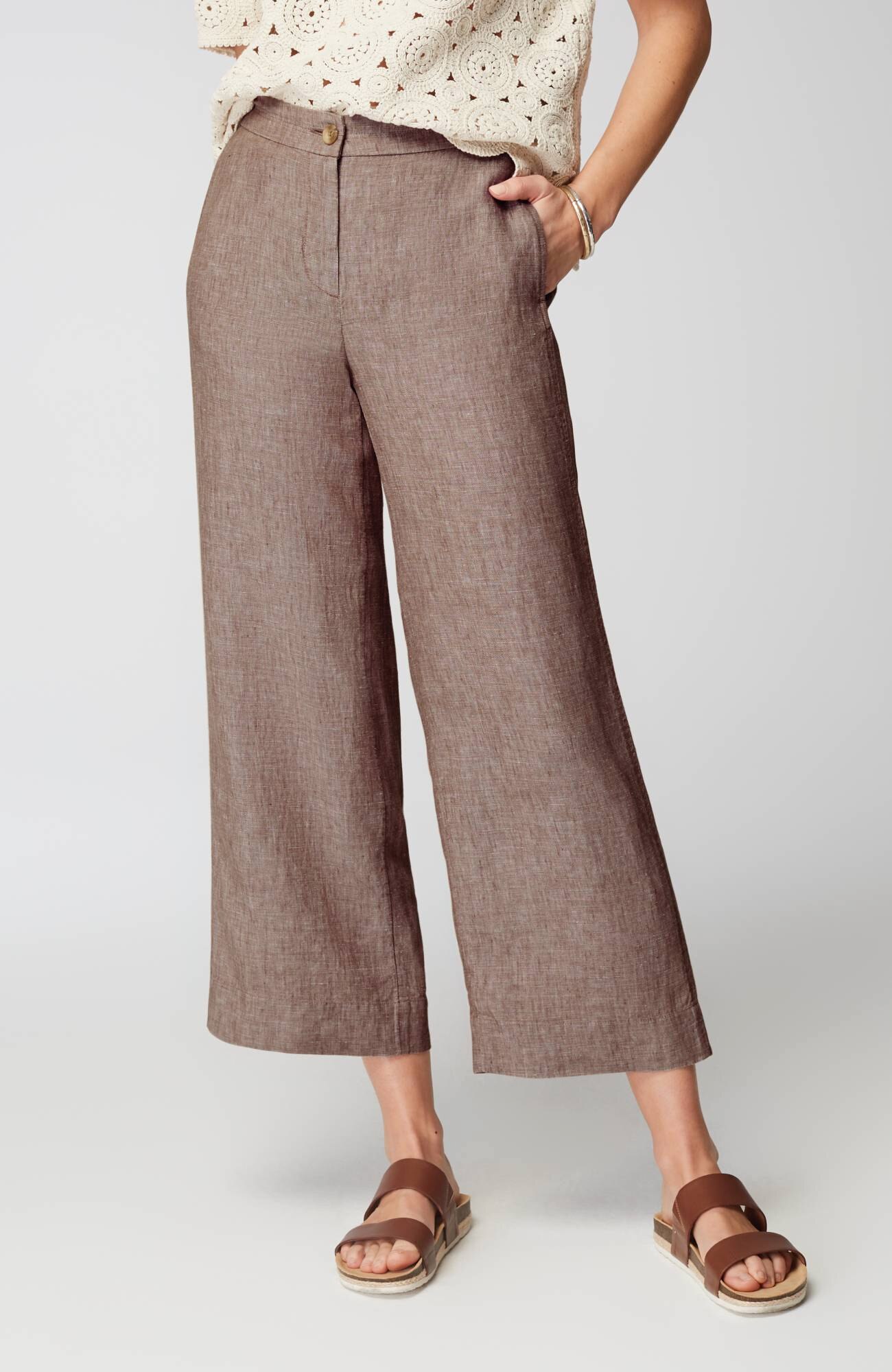 Easy Linen Wide-Leg Crops
